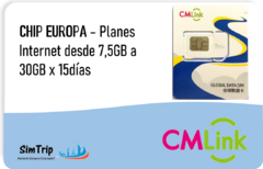 CHIP INTERNET EUROPA 15 DIAS - Planes desde 7,5GB a 30GB de Internet