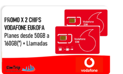 PROMO X 2 CHIPS VODAFONE EUROPA - Planes desde 50GB a 160GB de Internet + Llamadas Ilimitadas en Europa