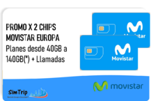 PROMO X 2 CHIPS EUROPA MOVISTAR - Planes desde 40GB a 140GB de Internet (*) + Llamadas Ilimitadas en España