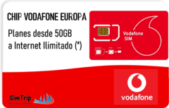 CHIP EUROPA VODAFONE- Planes desde 50GB a Internet Ilimitado (*) + LLamadas Ilimitadas en Europa