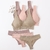 Conjunto de sutiã lingerie feminina sem costura conjunto de almofadas removíve - comprar online