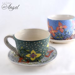 Taza de cerámica (flores)