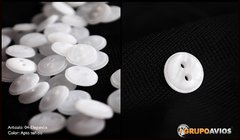 Boton de poliester med 24 ( 15 mm ) ( Art Elegancia ) color blanco x 144 unidades