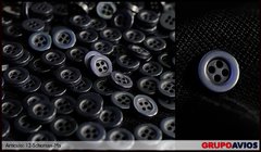 boton de poliester med 18 ( 11 mm ) ( Art Schuman ) x 288 unidades - AZUL - 4 agujeros