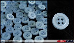 boton de poliester med 18 ( 11 mm ) ( Art Schuman ) x 288 unidades - CELESTE - 4 agujeros