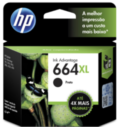 CART HP 664XL PRETO (F6V31AB) 8,5ML