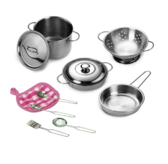 Conjunto De Cozinha Panelas Infantil De Inox 11 Peças - loja online