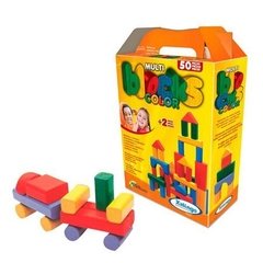 MULTIBLOKS COLORIDOS 50 PCS (BLOCOS EM MADEIRA)