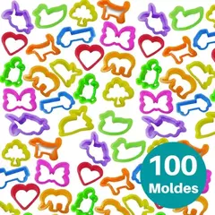 100 Forminhas de Modelar + 200 Letras e Números