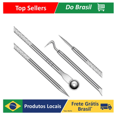 Kit Acne Espinha Extrator De Cravos Profissional Removedor 4 Pçs de Ponta Dupla - comprar online