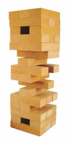 Jogo Caiu Perdeu Torre 54 Peças Jenga Madeira Brincadeira