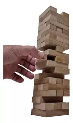 Jogo Caiu Perdeu Torre 54 Peças Jenga Madeira Brincadeira - comprar online