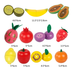 KIT FRUTAS E LEGUMES DE MADEIRA PINUS EDUCATIVO MONTESSORI - BRINQUEDOS E UTILIDADES 