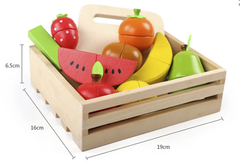 KIT FRUTAS E LEGUMES DE MADEIRA PINUS EDUCATIVO MONTESSORI - BRINQUEDOS E UTILIDADES 