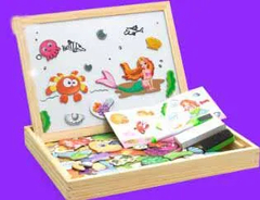 Caixa De Brinquedos Educativos Kids Drawing Board 3D Puzzle Writing Board - BRINQUEDOS E UTILIDADES 