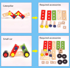 Caixa de Ferramentas Brinquedos Educativos Montessori De Pinus - comprar online