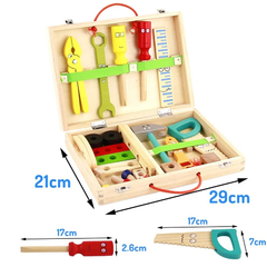 Imagem do Caixa de Ferramentas Brinquedos Educativos Montessori De Pinus