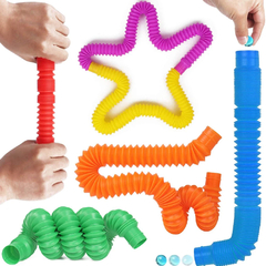 Pop Tube 9cm Brinquedo Sensorial Fidget Tubos C/6 na internet