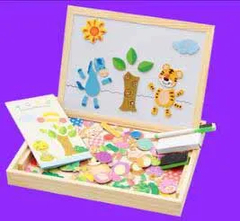 Caixa De Brinquedos Educativos Kids Drawing Board 3D Puzzle Writing Board na internet