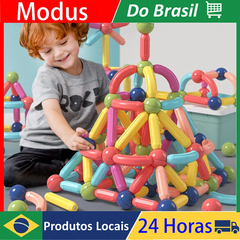 Blocos de Construção Magnéticos Montessori Educativo - comprar online