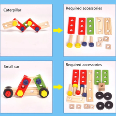 Caixa de Ferramentas Brinquedos Educativos Montessori De Pinus