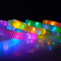 Poptube Com Led Tubo Fidget Tube Toys Folding Pop It Anti Estresse Iluminação - comprar online