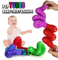 Tubo telescópico pop colorido, alongamentos tubo ondulado, Stress Relief Toy pa