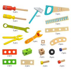 Caixa de Ferramentas Brinquedos Educativos Montessori De Pinus na internet