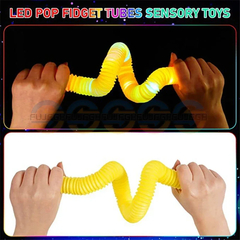 Imagem do Poptube Com Led Tubo Fidget Tube Toys Folding Pop It Anti Estresse Iluminação