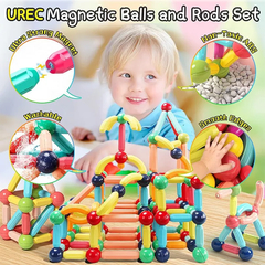 Blocos de Construção Magnéticos Montessori Brinquedos Educativos - BRINQUEDOS E UTILIDADES 