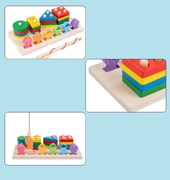 Brinquedos Educativos para Crianças Montessori, Forma, Quebra-cabeças Escolar,