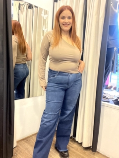 Jean Wide Leg Elastizado (Azul Claro Localizado) - comprar online