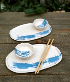 set de sushi. pincelada azul - comprar online
