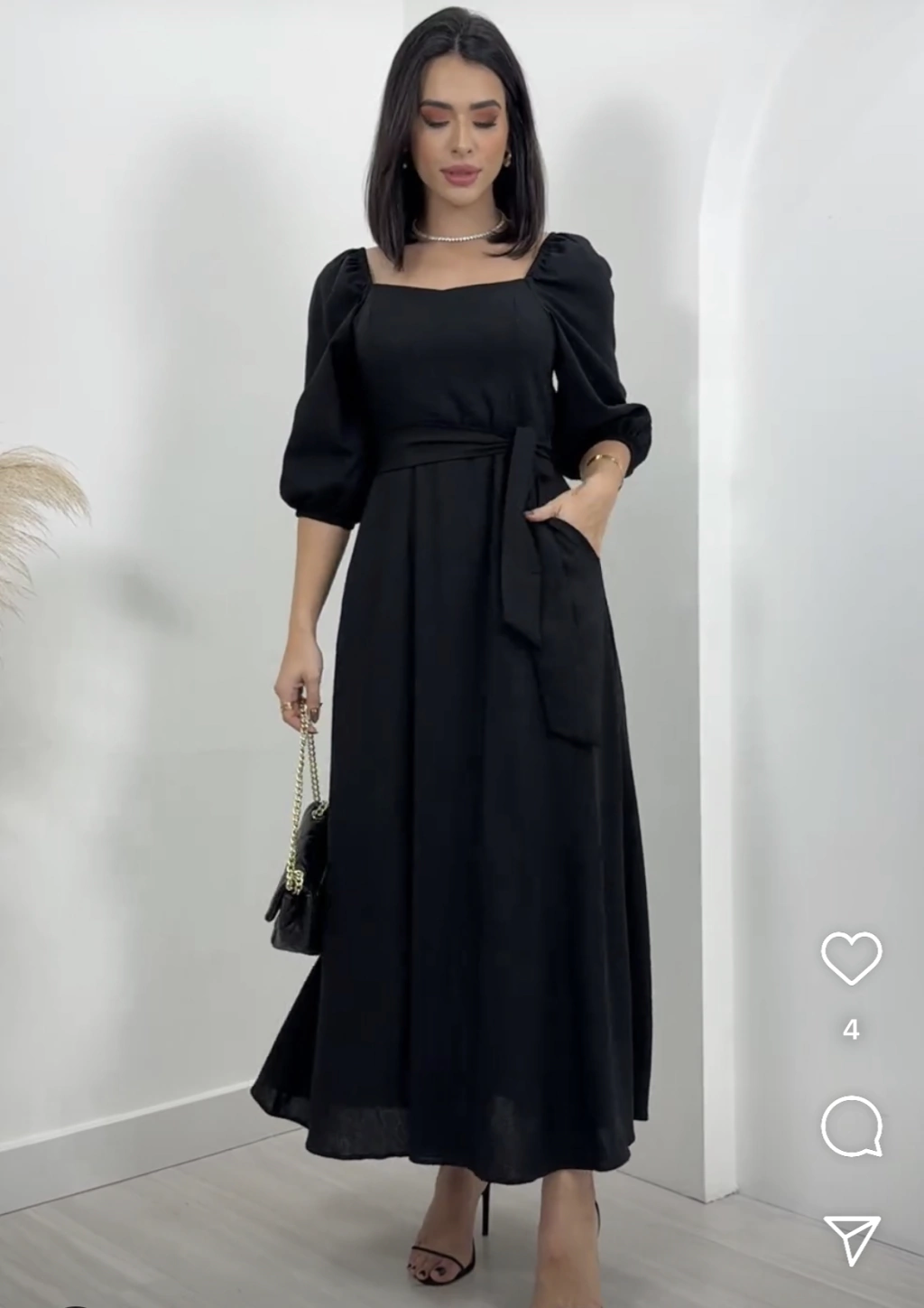 Vestido Longo Aurora - Preto