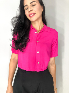 Camisa cropped botão Samanta - comprar online