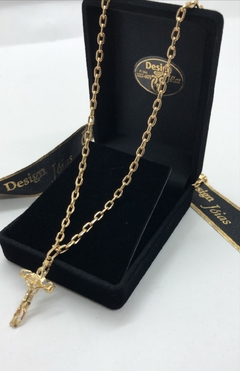 Corrente Cartier Masculina Com Crucifixo Em Ouro 18kl/750 na internet