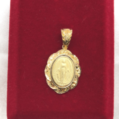 Pingente Medalha de Nossa Senhora das graças em Ouro 18k/750