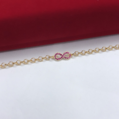 Pulseira Portuguesa Com Infinito Em Ouro 18k/750 na internet