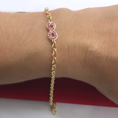 Pulseira Portuguesa Com Infinito Em Ouro 18k/750 - comprar online