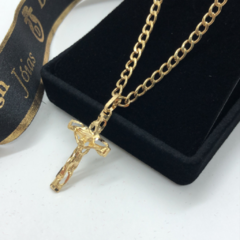 Corrrente Grumet Com Pingente Crucifixo Em Ouro 18kl/750 - comprar online