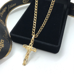 Corrrente Grumet Com Pingente Crucifixo Em Ouro 18kl/750 - comprar online