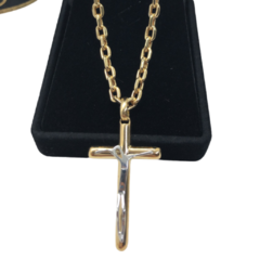 Corrente Cartier Masculina Com Pingente Crucifixo em Ouro 18kl/750 - Design Joias