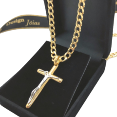 Corrente Grumet Masculina Com Pingente Crucifixo Em Ouro 18kl/750 - comprar online