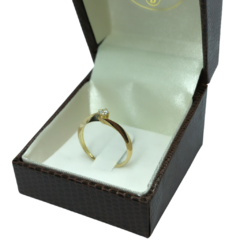 Anel Solitário Com Diamante em Ouro 18kl/750 - loja online