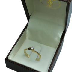 Anel Solitário Com Diamante em Ouro 18kl/750 - Design Joias