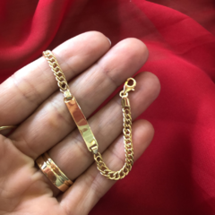 Pulseira Infantil Romana com Chapinha em Ouro 18kl/750 na internet