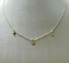 Colar estrelas ouro 18k/750