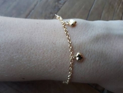 Bracelete algema com pingentes coração Ouro 18k - comprar online