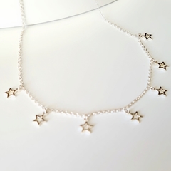 Colar chocker estrela de prata