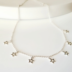 Colar chocker estrela de prata - comprar online